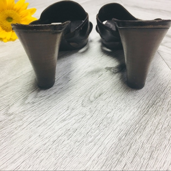 Paul Green Munchen | Dark Brown Wooden Sandal Mule - Picture 5 of 8